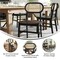 Merrick Lane Analise Set of 2 Cane Rattan Dining Chairs with Solid Wood Frames